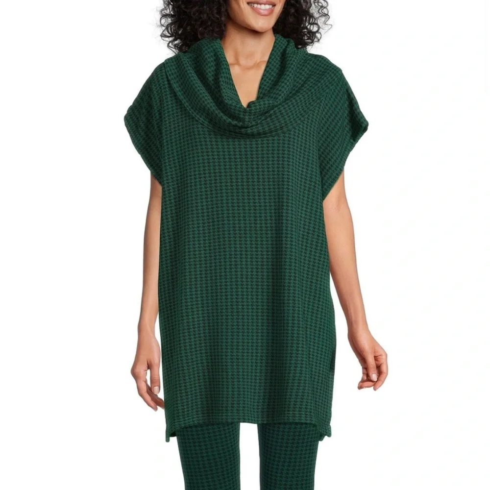 NWT $184 Bryn Walker Houndstooth Inlet Cowl Neck Tunic Multiple Sizes - Picture 6 of 10